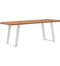 Esstisch mit Baumkanten 220x80x74 cm Massivholz Eiche