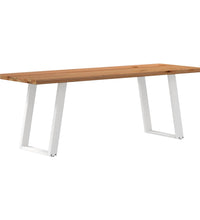 Esstisch mit Baumkanten 220x80x74 cm Massivholz Eiche