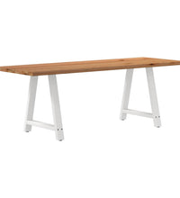 Esstisch mit Baumkanten 220x80x74 cm Massivholz Eiche