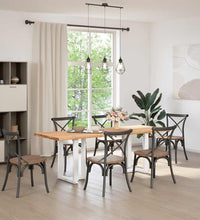 Esstisch mit Baumkanten 220x80x74 cm Massivholz Eiche