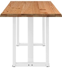 Esstisch mit Baumkanten 220x80x74 cm Massivholz Eiche