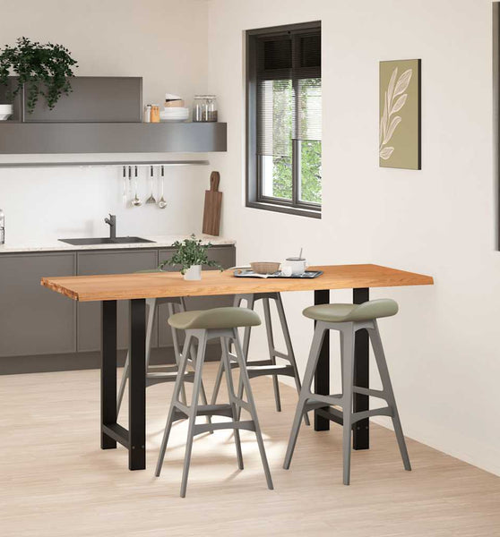 Bartisch Hellbraun 200x80x92 cm Massivholz Eiche Rechteckig