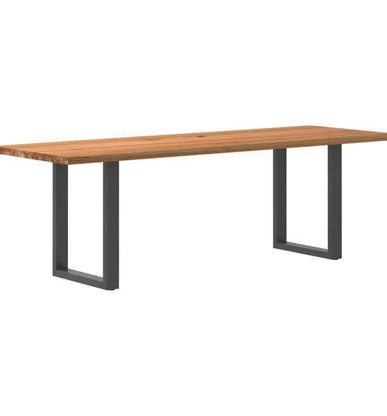 Esstisch Hellbraun 240x80x74 cm Massivholz Eiche Rechteckig