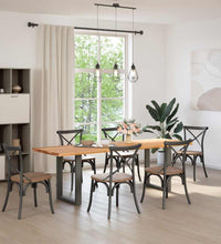 Esstisch Hellbraun 240x80x74 cm Massivholz Eiche Rechteckig