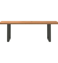 Esstisch Hellbraun 240x80x74 cm Massivholz Eiche Rechteckig