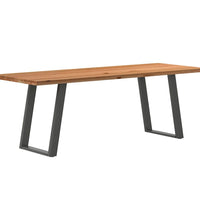 Esstisch Hellbraun 240x80x74 cm Massivholz Eiche Rechteckig