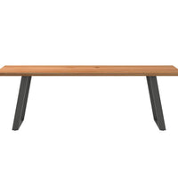 Esstisch Hellbraun 240x80x74 cm Massivholz Eiche Rechteckig