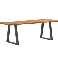 Esstisch Hellbraun 240x80x74 cm Massivholz Eiche Rechteckig