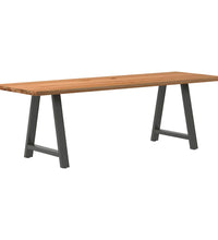 Esstisch Hellbraun 240x80x74 cm Massivholz Eiche Rechteckig
