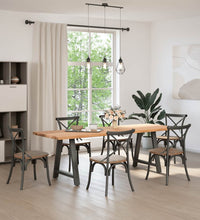 Esstisch Hellbraun 240x80x74 cm Massivholz Eiche Rechteckig