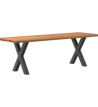 Esstisch Hellbraun 240x80x74 cm Massivholz Eiche Rechteckig