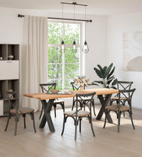 Esstisch Hellbraun 240x80x74 cm Massivholz Eiche Rechteckig