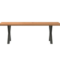 Esstisch Hellbraun 240x80x74 cm Massivholz Eiche Rechteckig