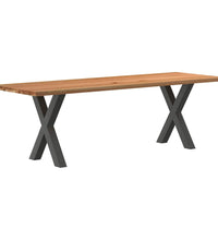 Esstisch Hellbraun 240x80x74 cm Massivholz Eiche Rechteckig