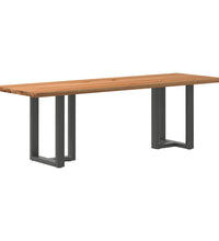 Esstisch Hellbraun 240x80x74 cm Massivholz Eiche Rechteckig
