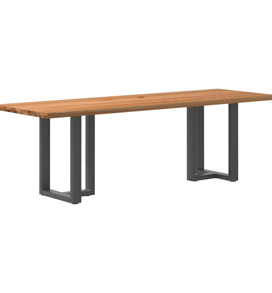 Esstisch Hellbraun 240x80x74 cm Massivholz Eiche Rechteckig