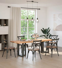 Esstisch Hellbraun 240x80x74 cm Massivholz Eiche Rechteckig