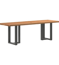 Esstisch Hellbraun 240x80x74 cm Massivholz Eiche Rechteckig