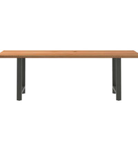 Esstisch Hellbraun 240x80x74 cm Massivholz Eiche Rechteckig