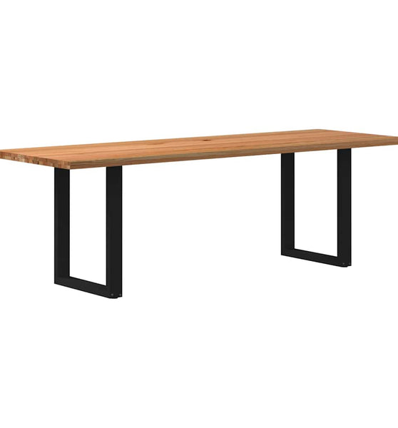 Esstisch Hellbraun 240x80x74 cm Massivholz Eiche Rechteckig