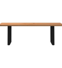 Esstisch Hellbraun 240x80x74 cm Massivholz Eiche Rechteckig