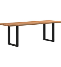 Esstisch Hellbraun 240x80x74 cm Massivholz Eiche Rechteckig