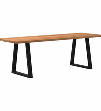 Esstisch Hellbraun 240x80x74 cm Massivholz Eiche Rechteckig