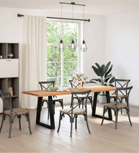 Esstisch Hellbraun 240x80x74 cm Massivholz Eiche Rechteckig