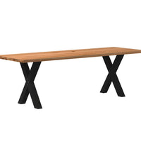 Esstisch Hellbraun 240x80x74 cm Massivholz Eiche Rechteckig