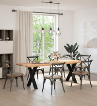 Esstisch Hellbraun 240x80x74 cm Massivholz Eiche Rechteckig