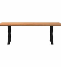 Esstisch Hellbraun 240x80x74 cm Massivholz Eiche Rechteckig