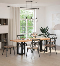 Esstisch Hellbraun 240x80x74 cm Massivholz Eiche Rechteckig