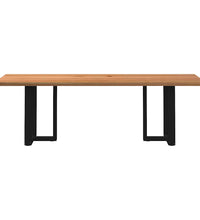 Esstisch Hellbraun 240x80x74 cm Massivholz Eiche Rechteckig