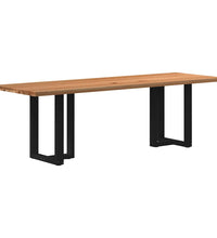 Esstisch Hellbraun 240x80x74 cm Massivholz Eiche Rechteckig