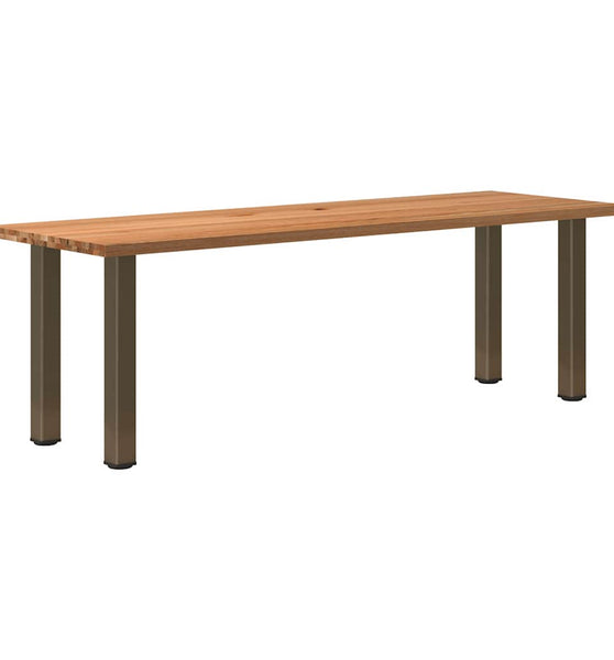 Esstisch Hellbraun 240x80x74 cm Massivholz Eiche Rechteckig