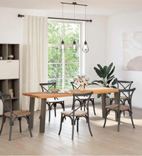 Esstisch Hellbraun 240x80x74 cm Massivholz Eiche Rechteckig