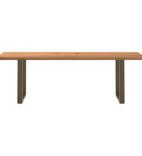 Esstisch Hellbraun 240x80x74 cm Massivholz Eiche Rechteckig