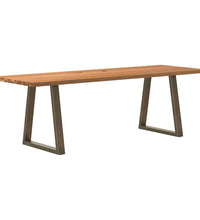 Esstisch Hellbraun 240x80x74 cm Massivholz Eiche Rechteckig