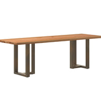 Esstisch Hellbraun 240x80x74 cm Massivholz Eiche Rechteckig