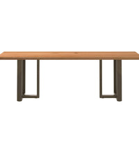 Esstisch Hellbraun 240x80x74 cm Massivholz Eiche Rechteckig