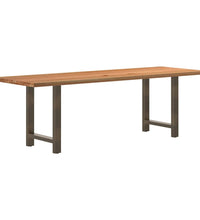 Esstisch Hellbraun 240x80x74 cm Massivholz Eiche Rechteckig