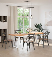 Esstisch Hellbraun 240x80x74 cm Massivholz Eiche Rechteckig