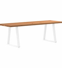 Esstisch Hellbraun 240x80x74 cm Massivholz Eiche Rechteckig