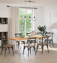 Esstisch Hellbraun 240x80x74 cm Massivholz Eiche Rechteckig