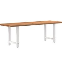 Esstisch Hellbraun 240x80x74 cm Massivholz Eiche Rechteckig