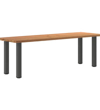 Esstisch mit Baumkanten 240x80x74cm Massivholz Eiche Rechteckig