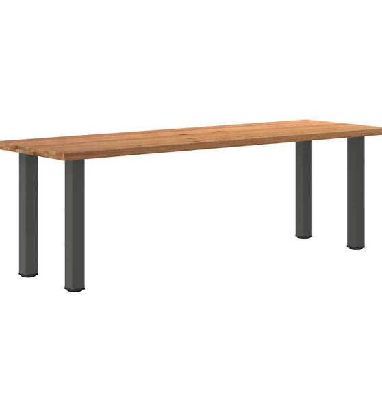 Esstisch mit Baumkanten 240x80x74cm Massivholz Eiche Rechteckig