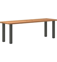 Esstisch mit Baumkanten 240x80x74cm Massivholz Eiche Rechteckig