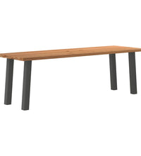 Esstisch mit Baumkanten 240x80x74cm Massivholz Eiche Rechteckig