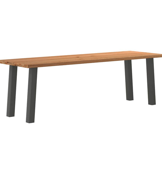 Esstisch mit Baumkanten 240x80x74cm Massivholz Eiche Rechteckig